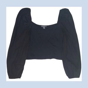 PRIMARK Black Puff Shoulders Top